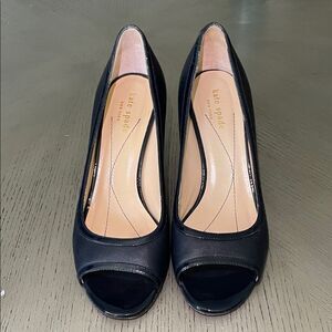 Kate Spade Classic Black Peep Toe Heels size 8